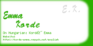 emma korde business card